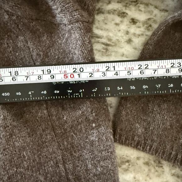 Adrienne Vittadini Wool Yak Cardigan Sweater S Long Brown Shawl Collar Cabincore - Picture 7 of 9